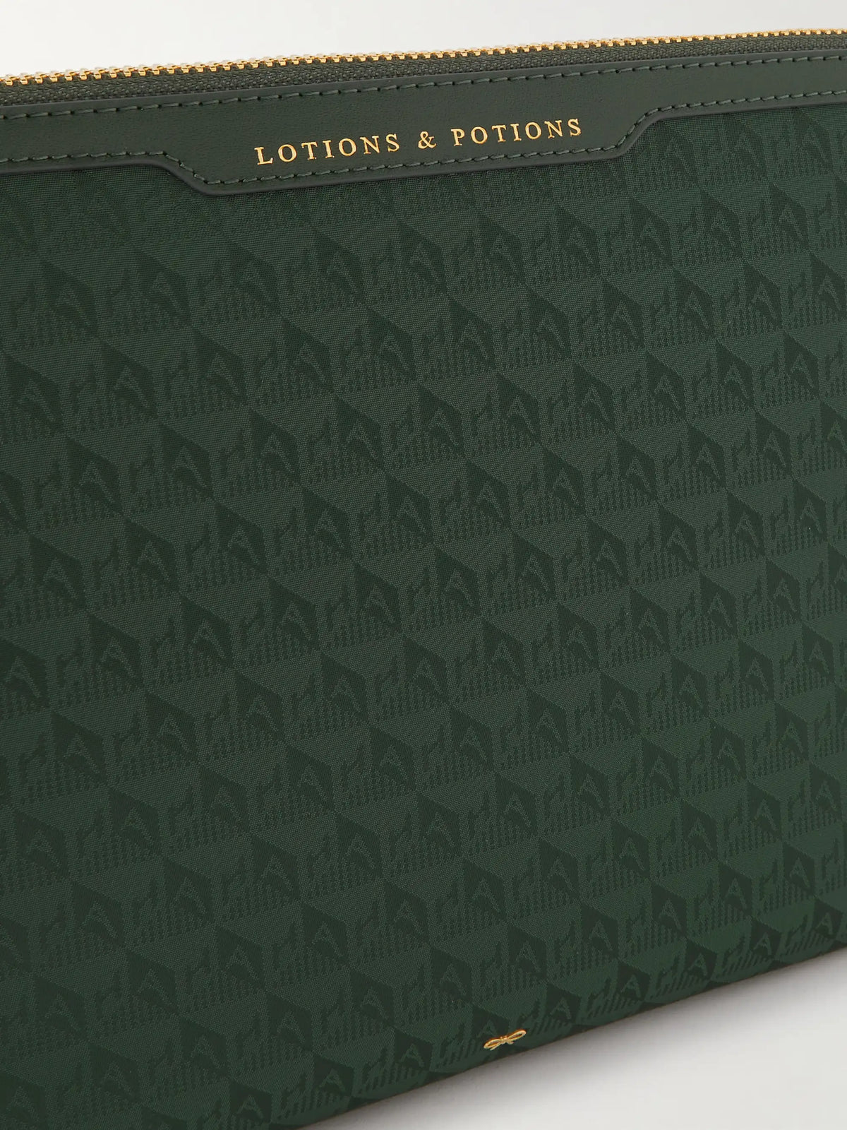 Lotions & Potions Leather-trimmed Econyl-jacquard Pouch