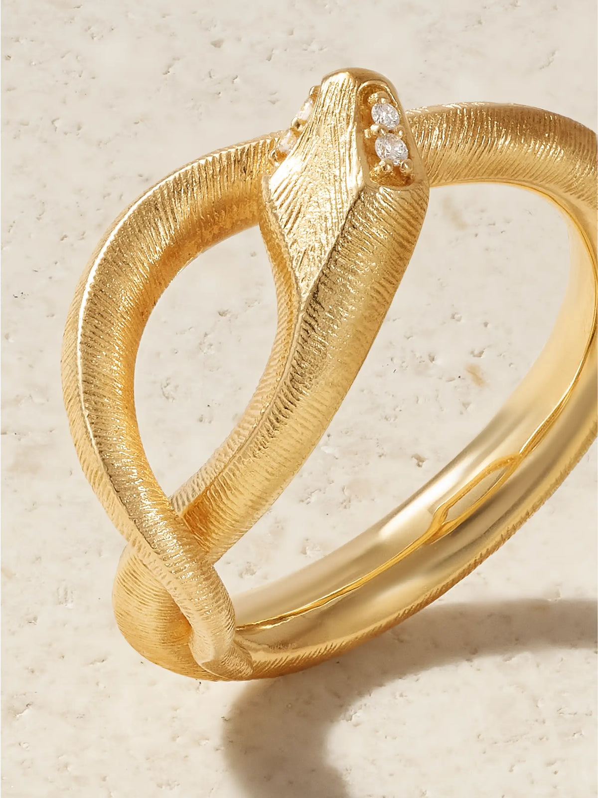 Small Snakes 18-karat Gold Diamond Ring