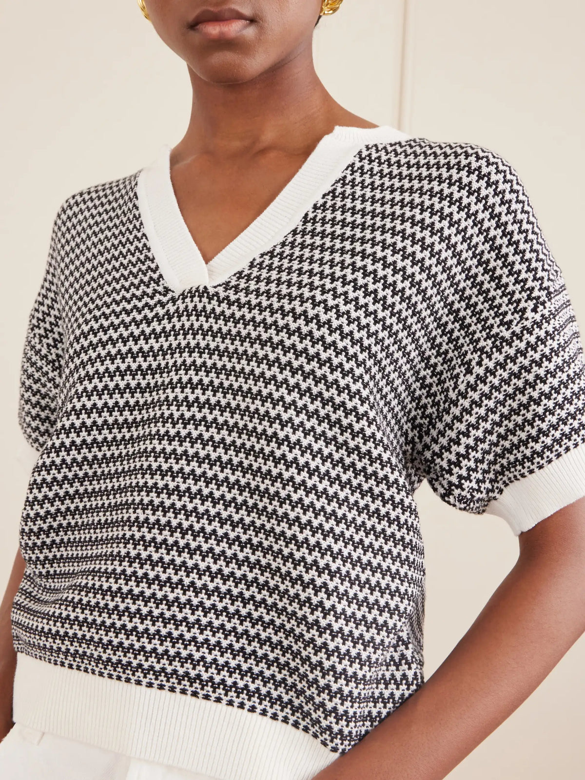 Varley Dora Striped Knitted Cotton Top