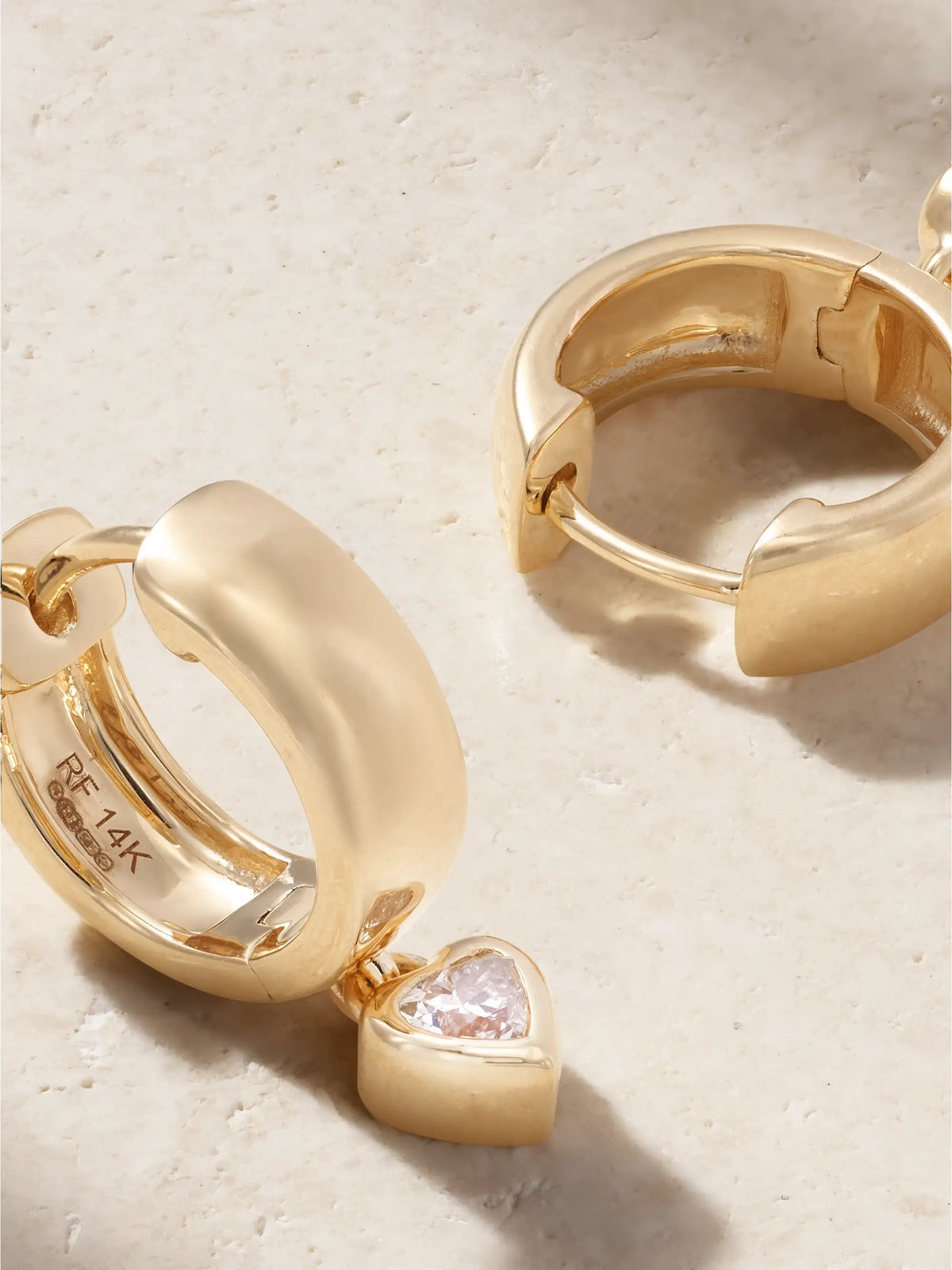 Everyday Drop 14-karat Gold Diamond Hoop Earrings
