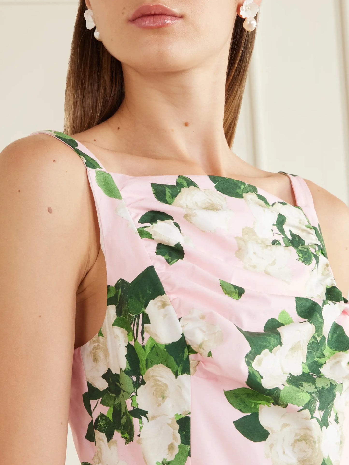 Floral-printed Cotton-blend Midi Dress