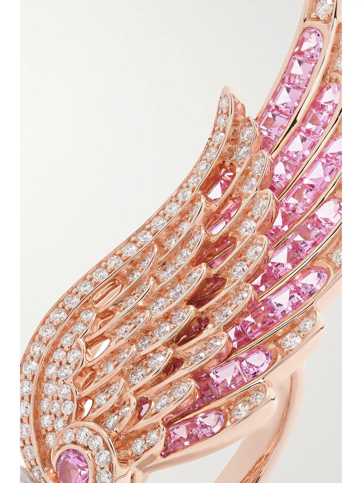 Wings Embrace 18-karat Rose Gold, Sapphire And Diamond Ring