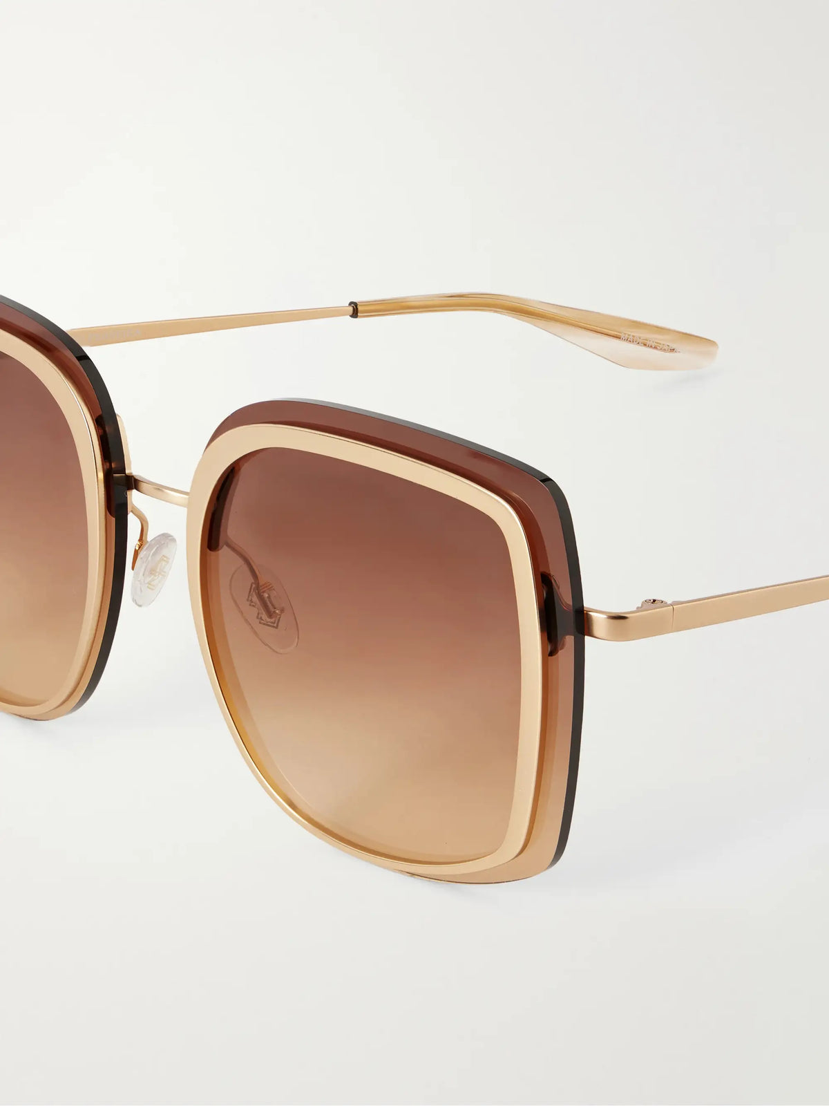 Halima Oversized Square-frame Gold-tone Titanium Sunglasses