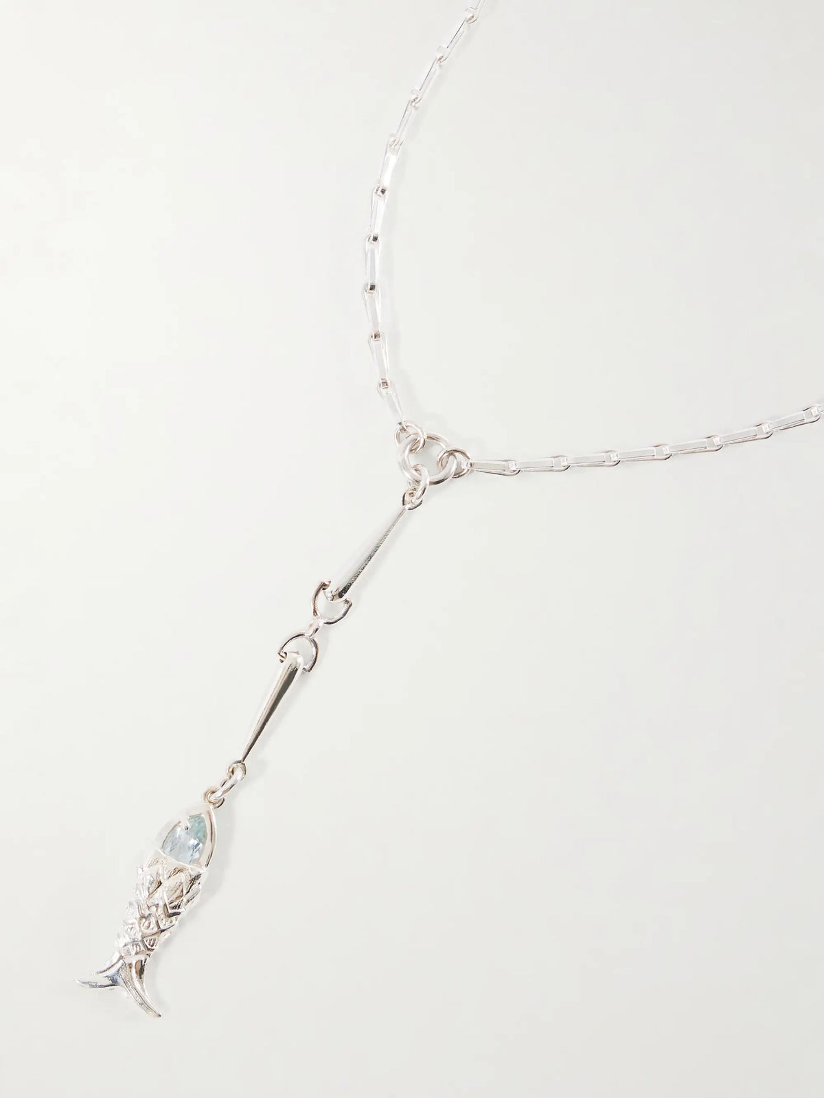 Pesca Sterling Silver And Aquamarine Necklace