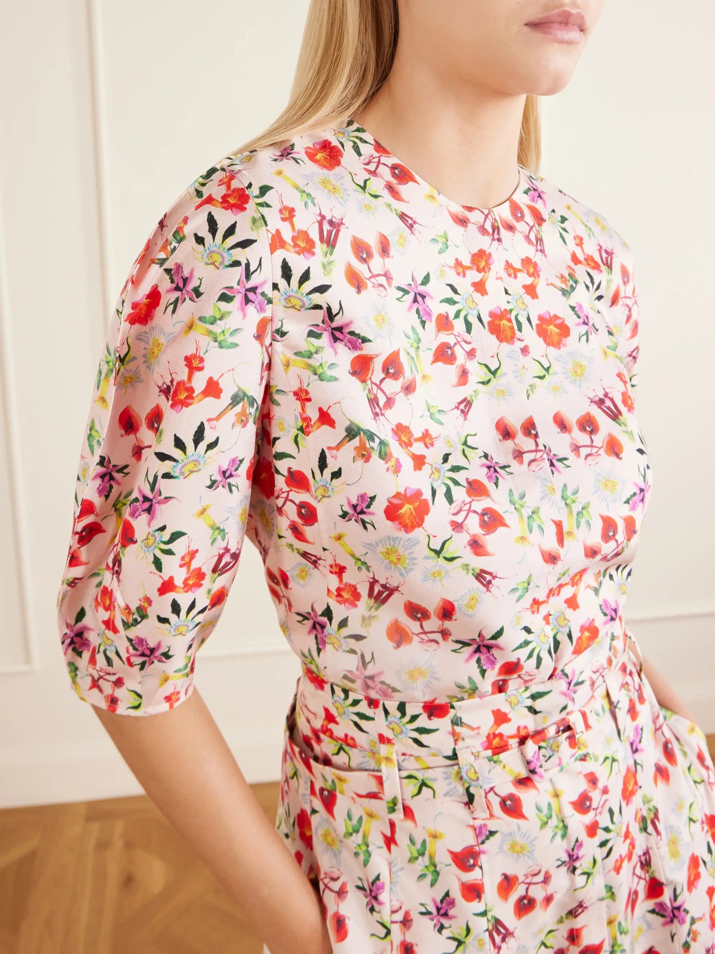 Edify Floral-print Silk Blouse