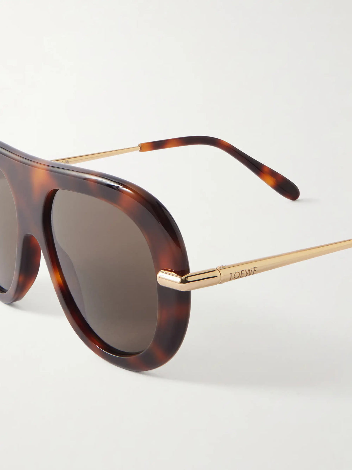 Slim Aviator-style Tortoiseshell Acetate Sunglasses