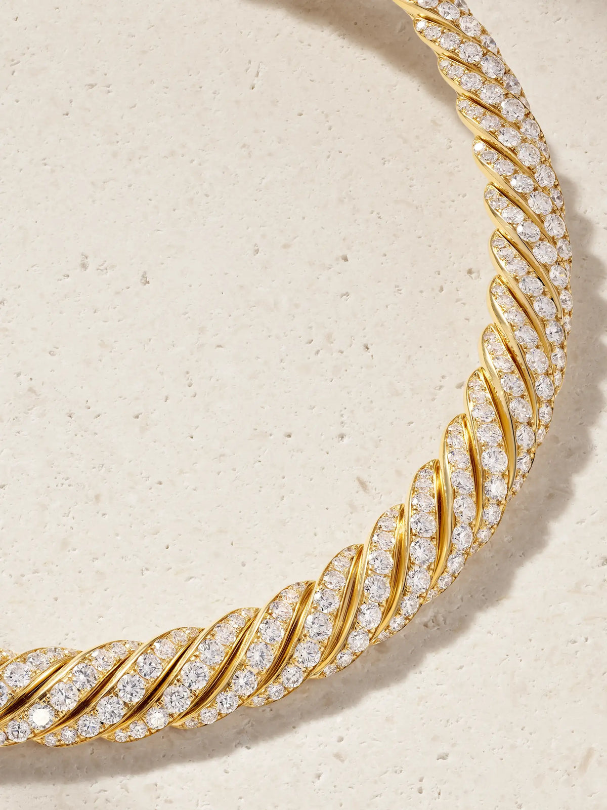 Sculpted Cable 18-karat Gold Diamond Necklace