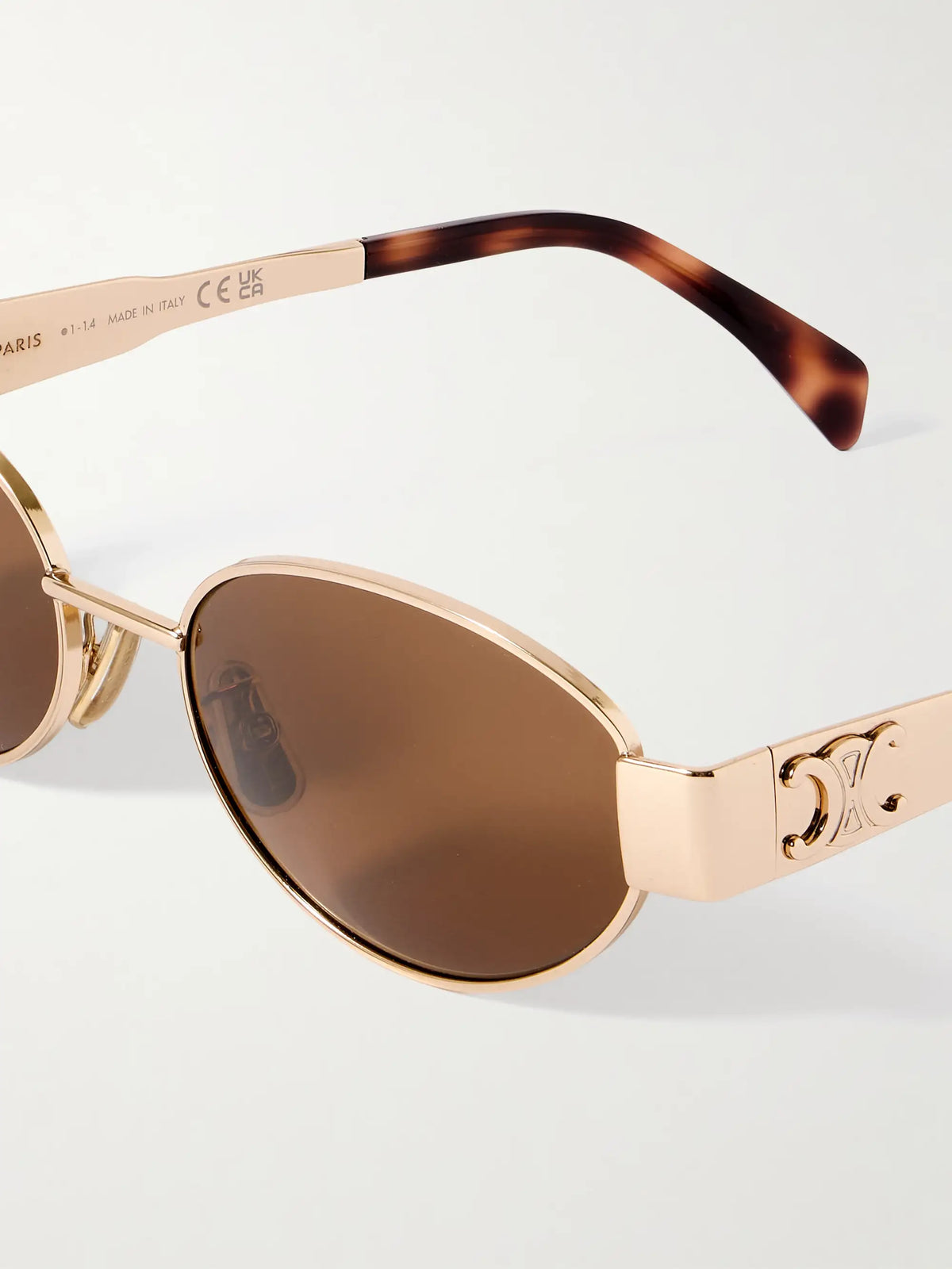 Oval-frame Rose Gold-tone And Tortoiseshell Acetate Sunglasses