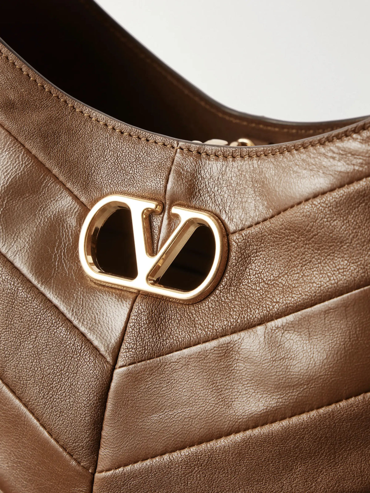Vlogo-embellished Patchwork Leather Shoulder Bag
