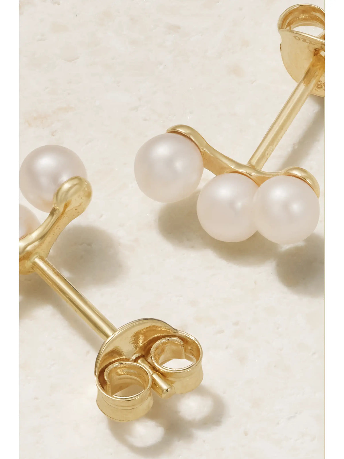 Trio 14-karat Gold Pearl Earrings