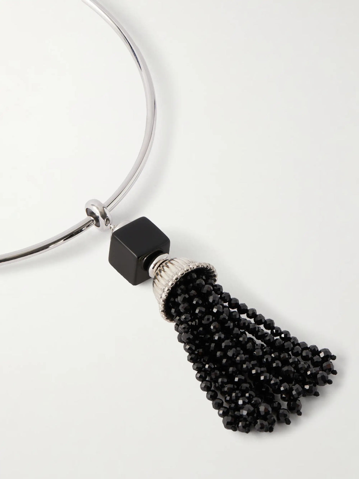 Nocturne Silver, Spinel And Onyx Choker