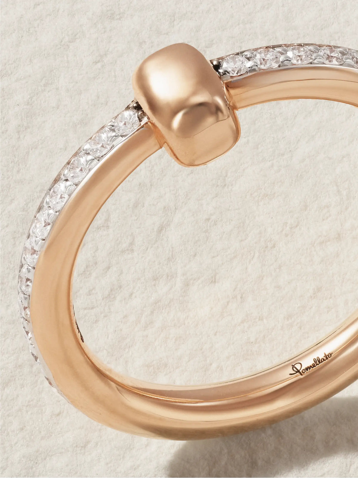 Together 18-karat Rose Gold, Rhodium-plated And Diamond Ring