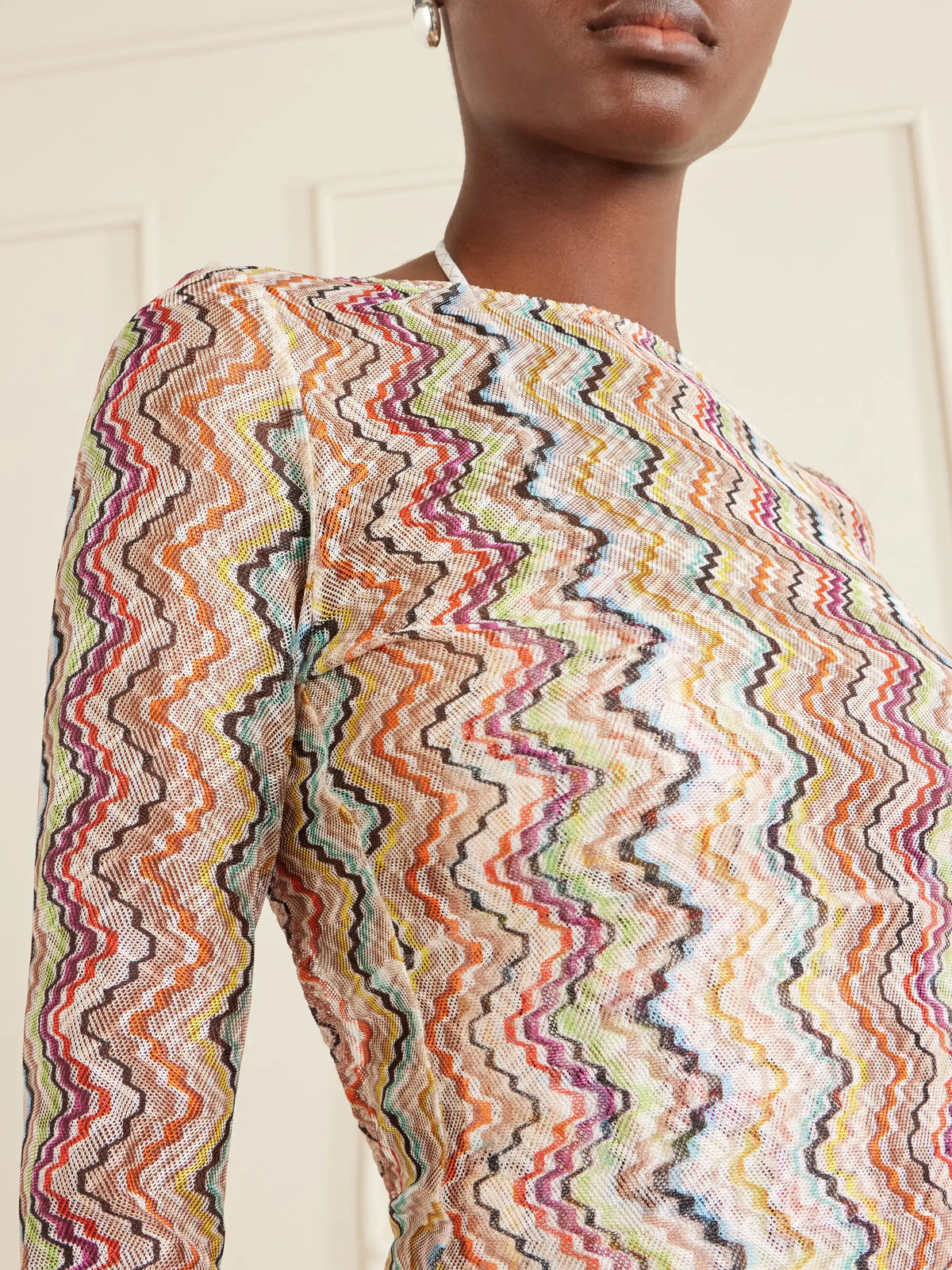 Striped Mesh Coverup