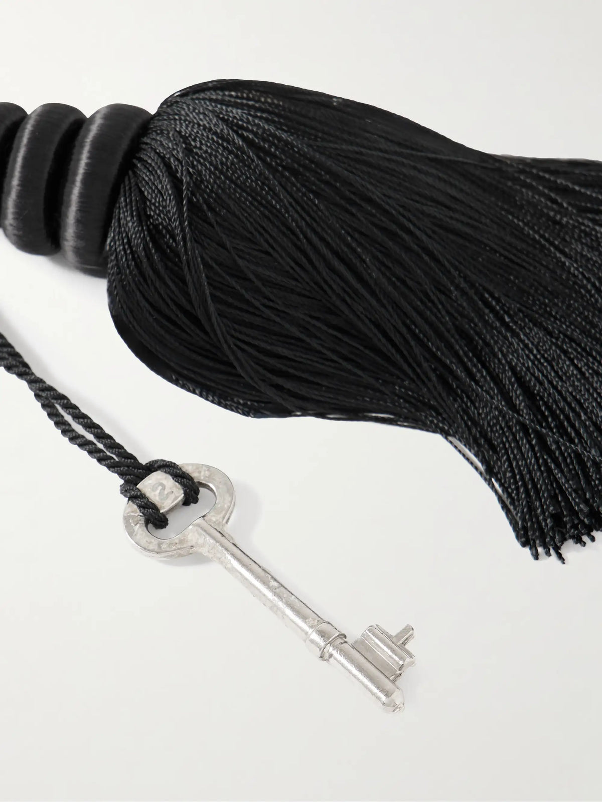 Tasseled Satin And Silver Bag Charm