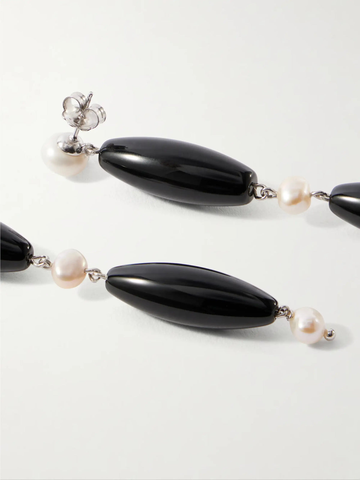 Le Sundial Nives Onyx, Mother-of-pearl Sterling Silver Earrings
