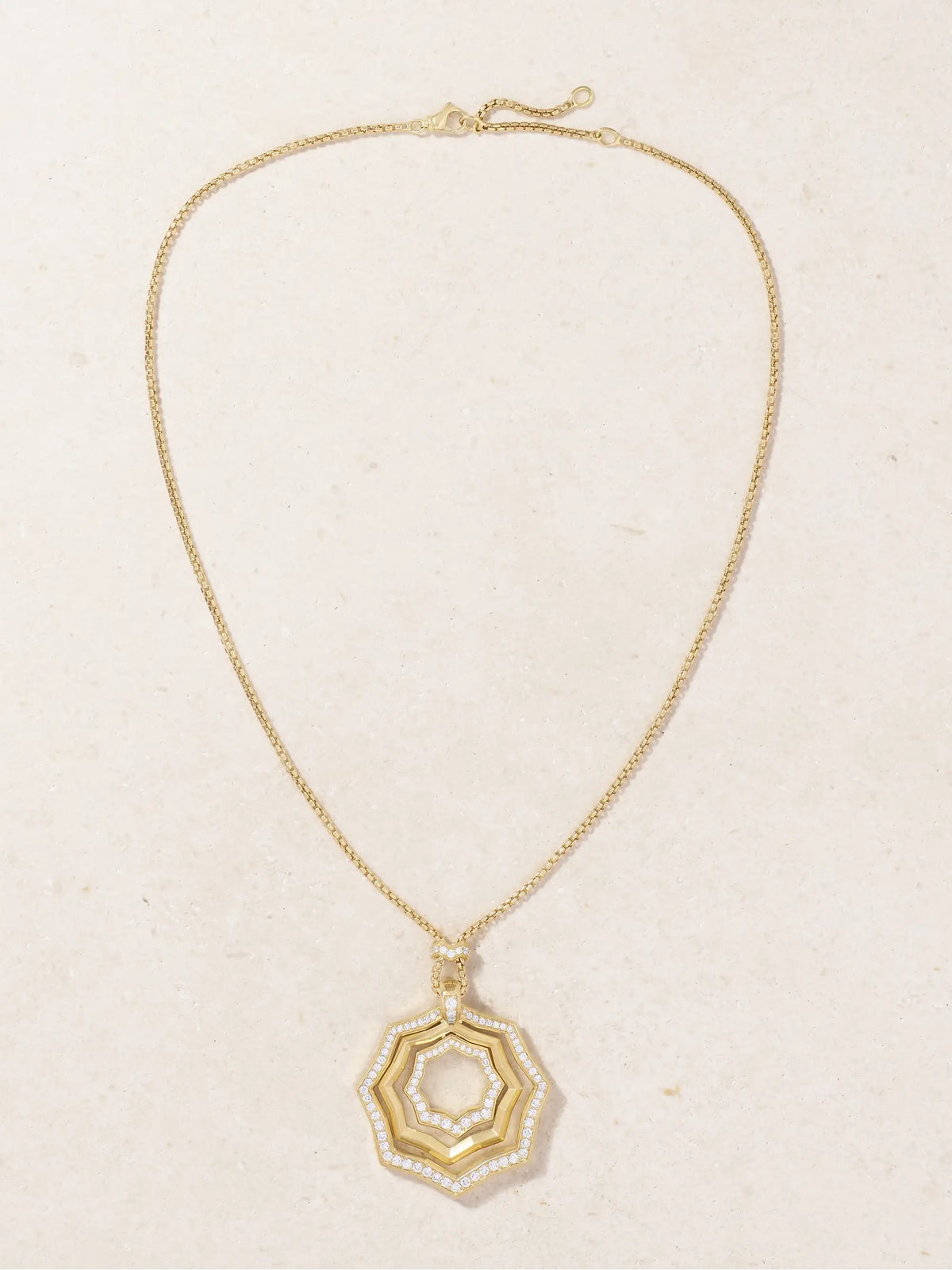 Zig Zag Stax 18-karat Gold Diamond Necklace