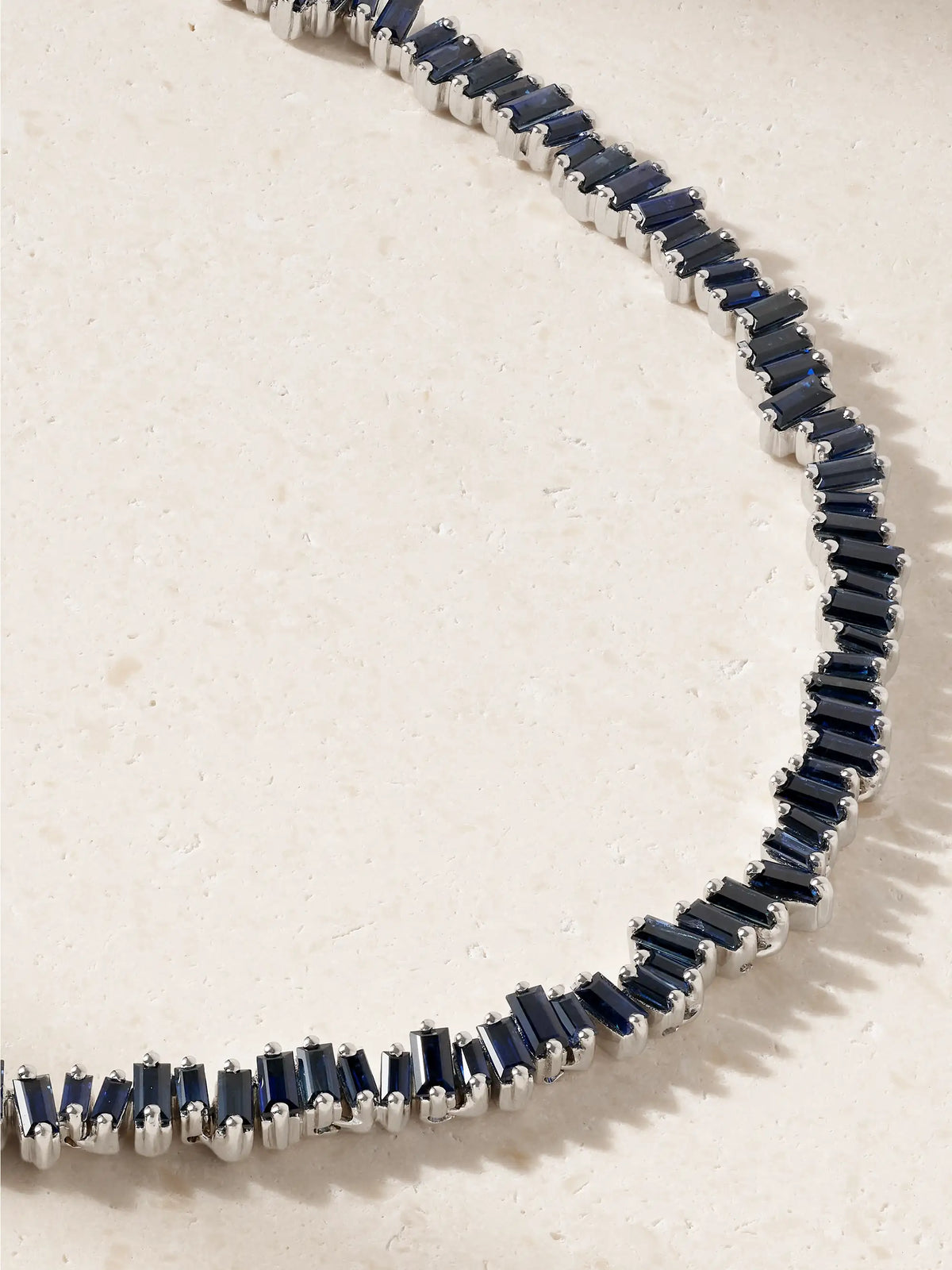 18-karat White Gold Sapphire Tennis Necklace