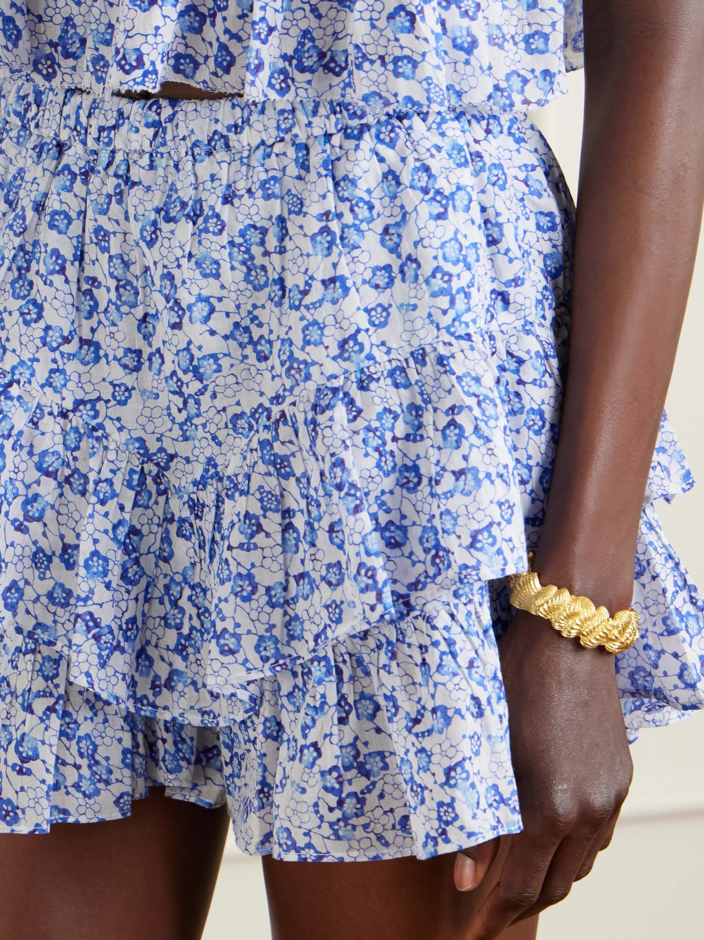 Jocadia Floral-print Cotton-voile Mini Skirt