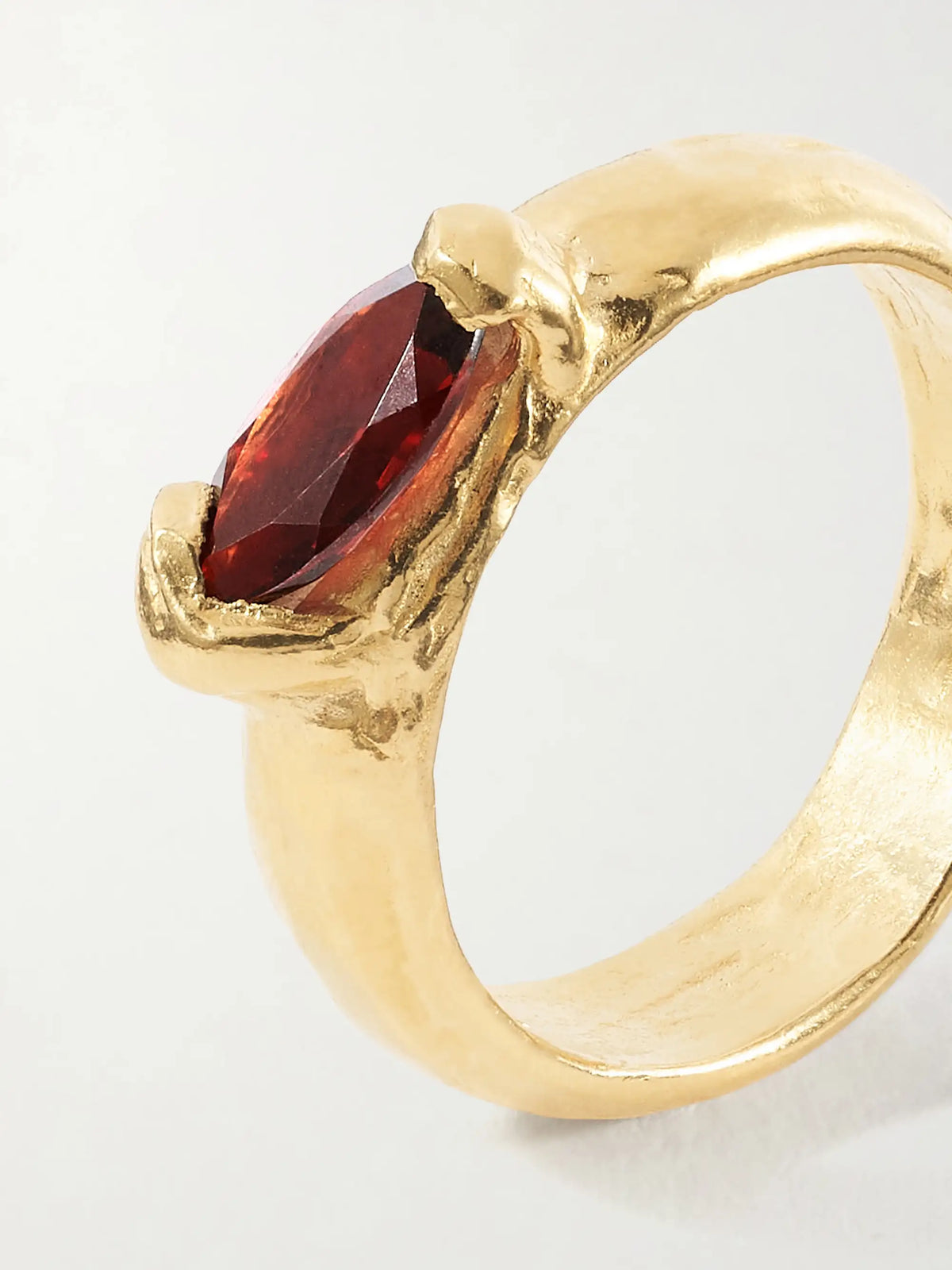 Enero Gold-plated Sterling Silver And Garnet Ring