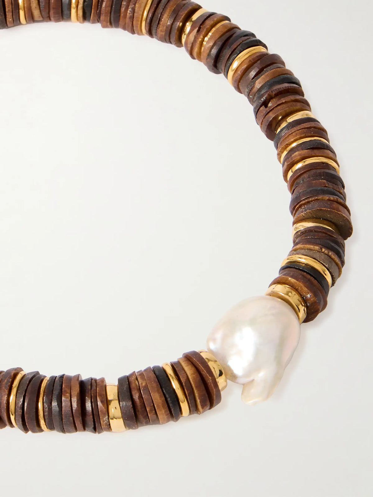 Bilbao Gold-plated, Bone And Pearl Necklace