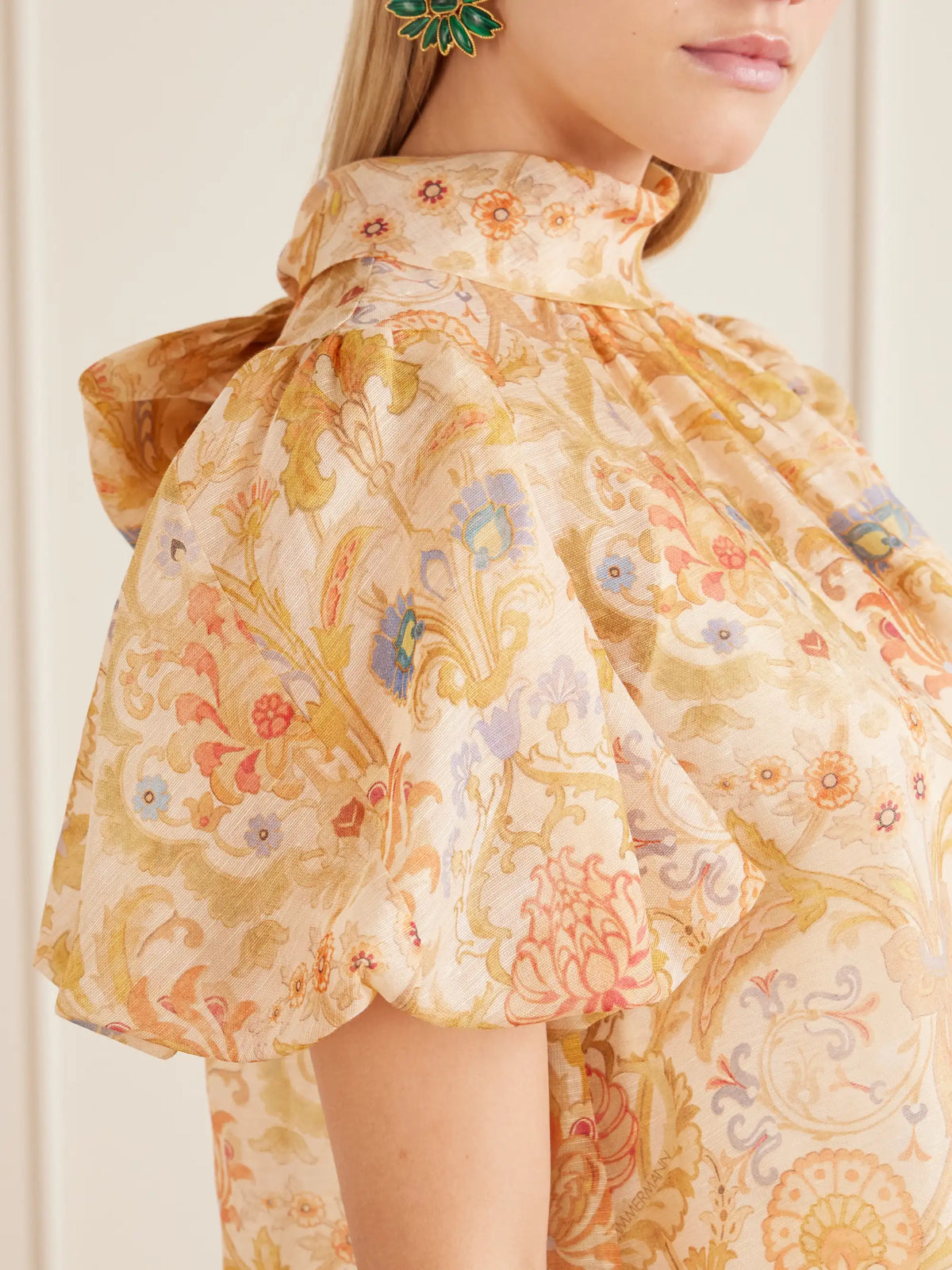 Zimmermann Valiant Bubble Linen And Silk-blend Blouse