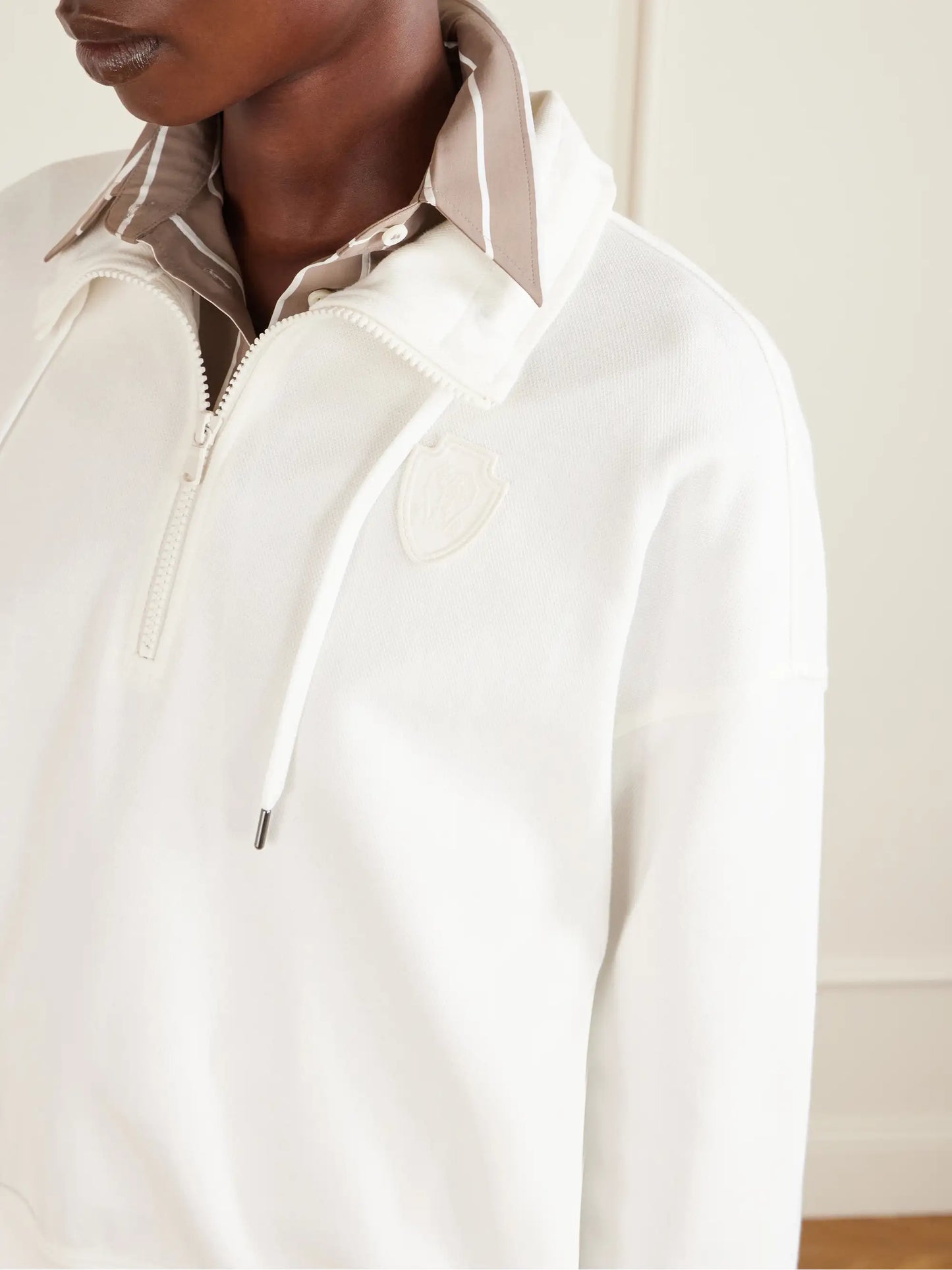 Appliquéd Cotton-blend Piqué Sweatshirt