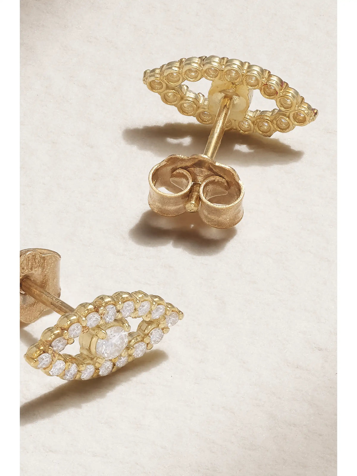 Evil Eye Mini 18-karat Gold Diamond Earrings