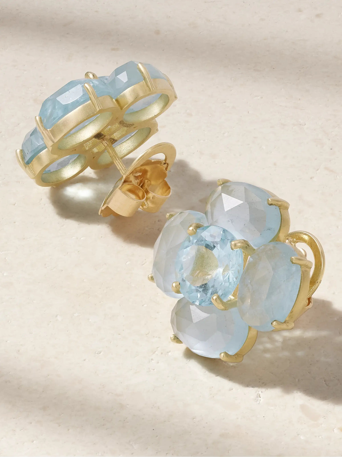 Classic 18-karat Gold Aquamarine Earrings