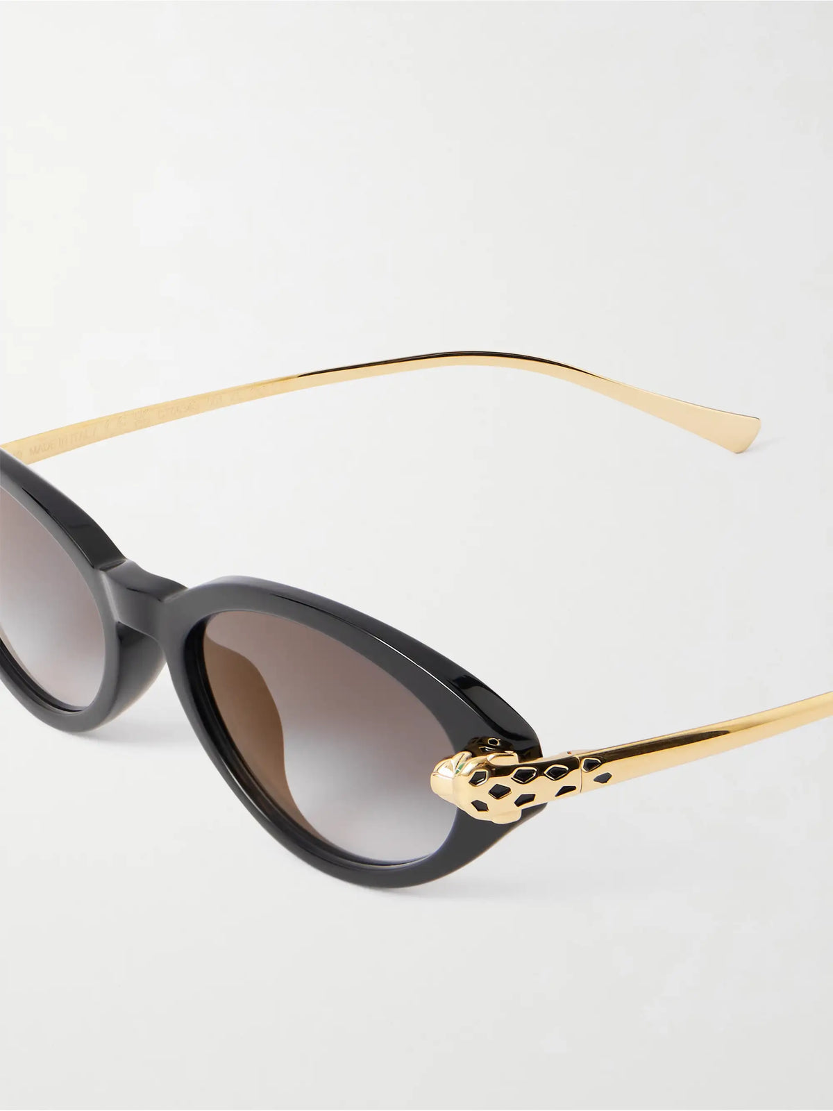 Panthère De Cartier Oval-frame Acetate And Gold-tone Sunglasses