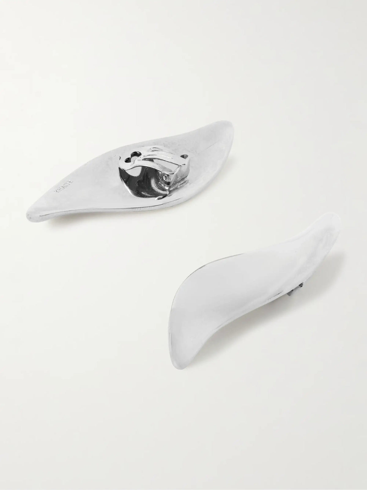 Leaf Silver-tone Clip Earrings