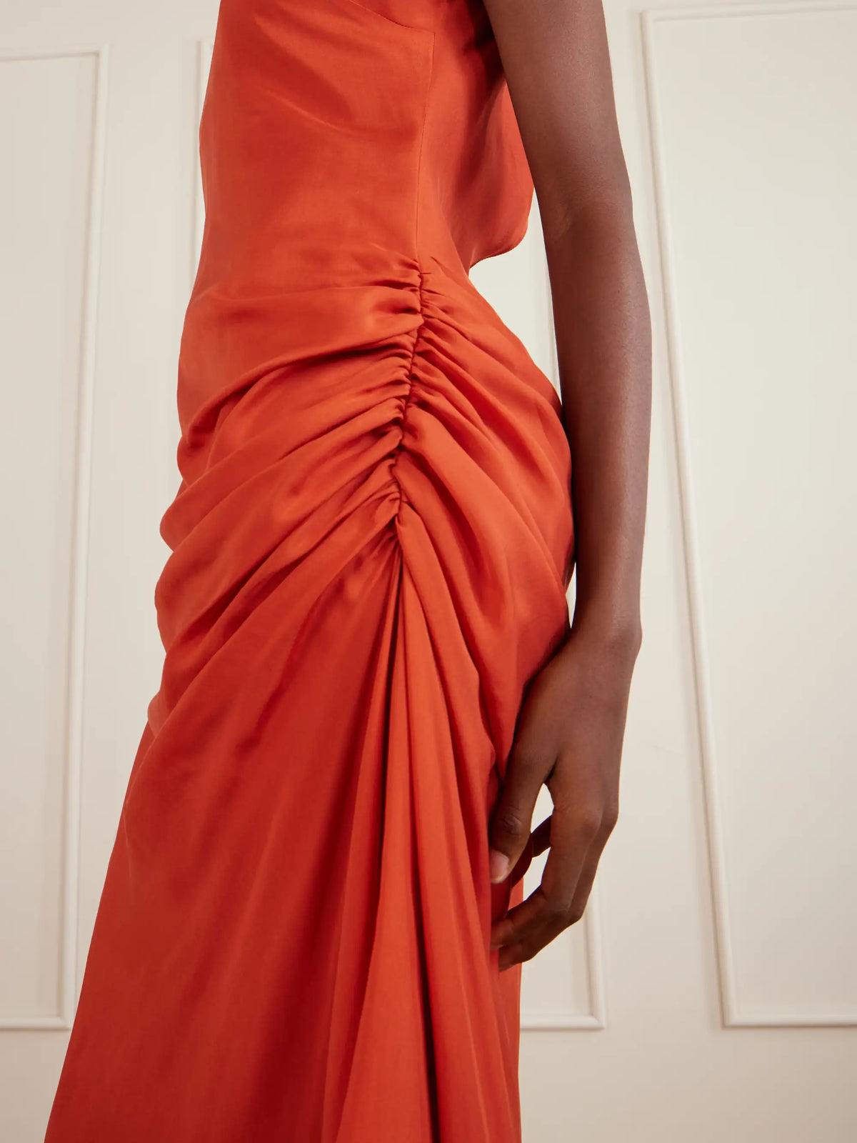 LIBEROWE Enya Gathered Silk-chiffon Midi Dress