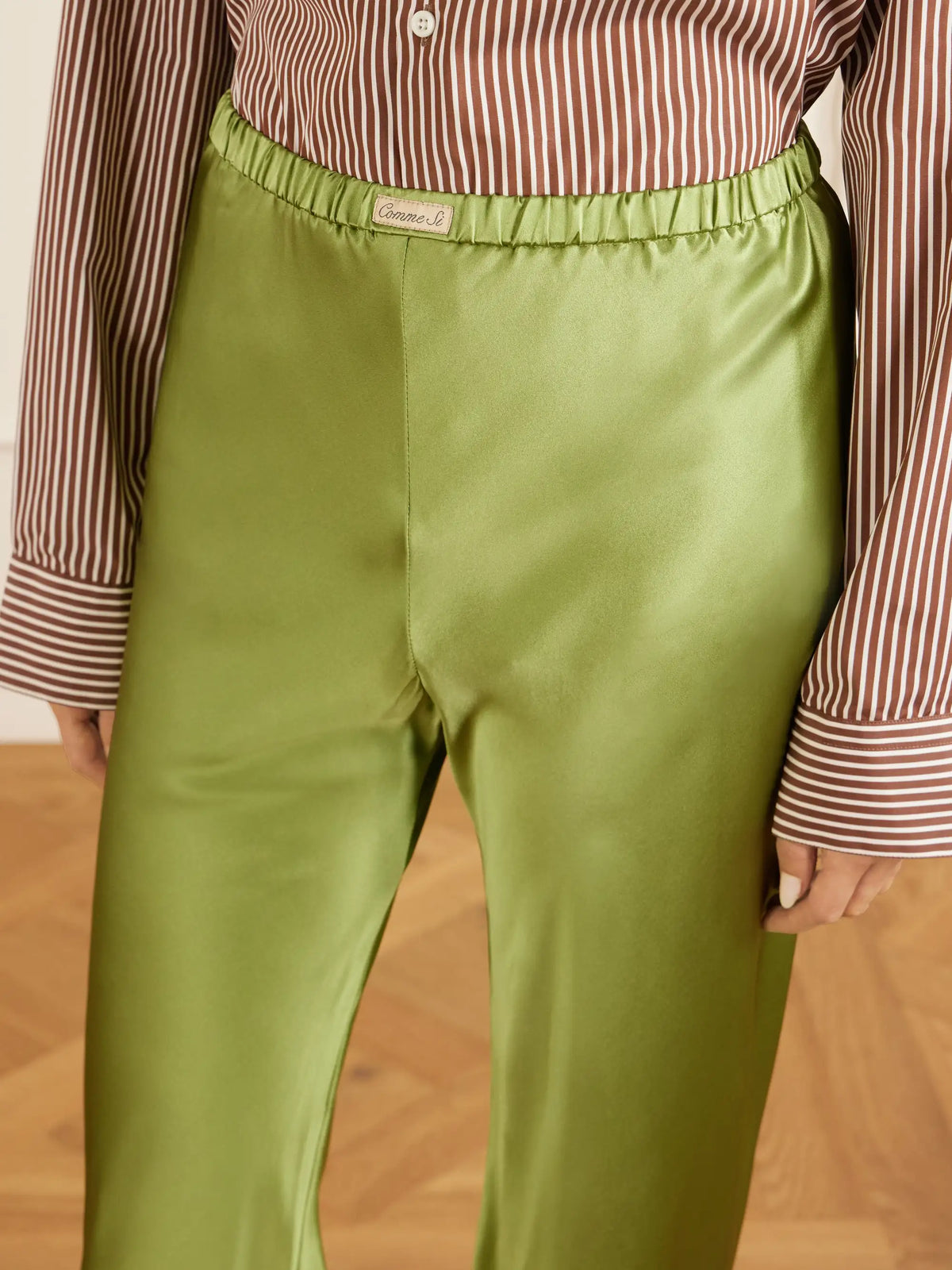 Silk-bias Straight-leg Pants
