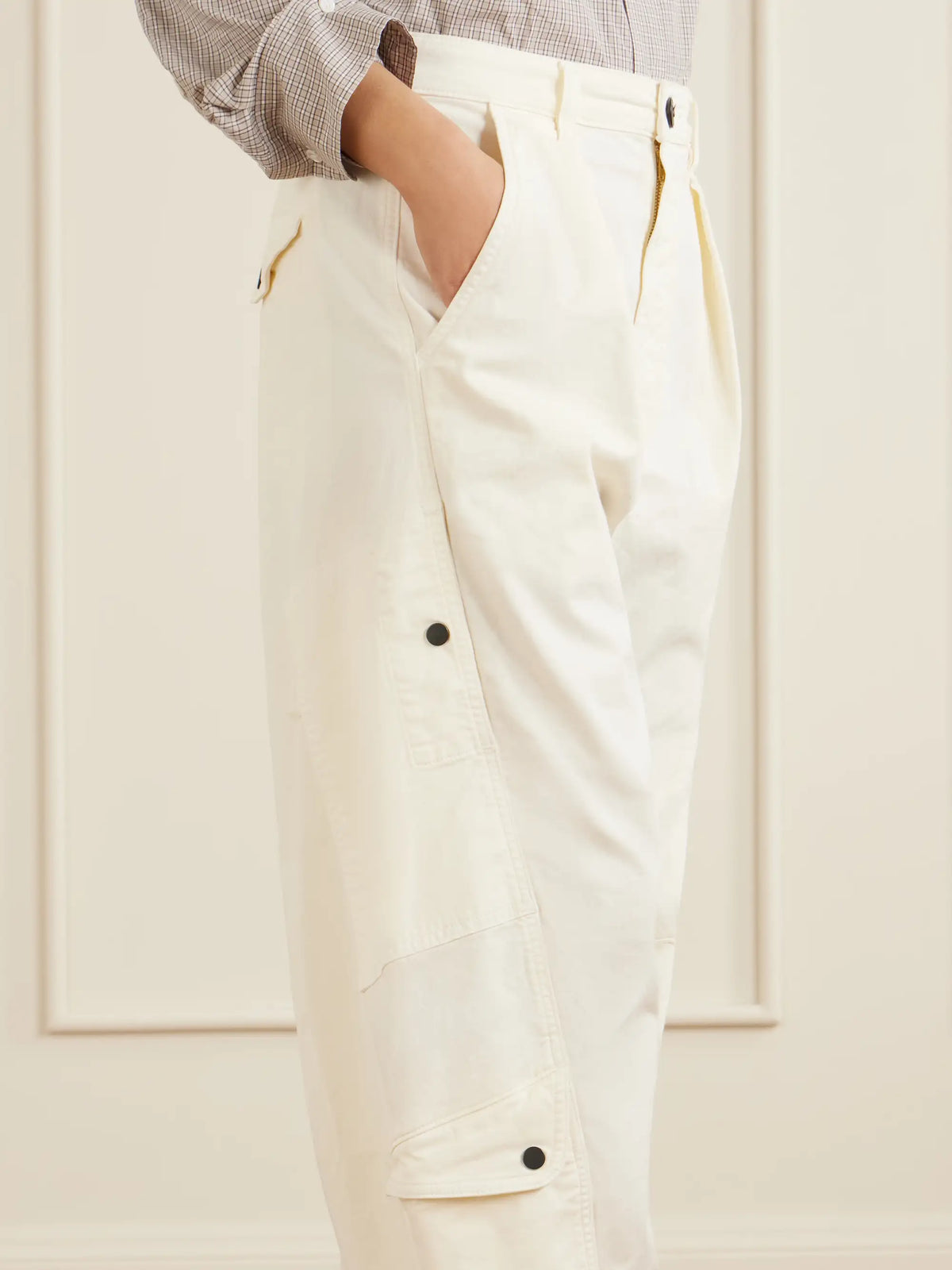Flight Pleated Organic Cotton-blend Twill Barrel-leg Pants