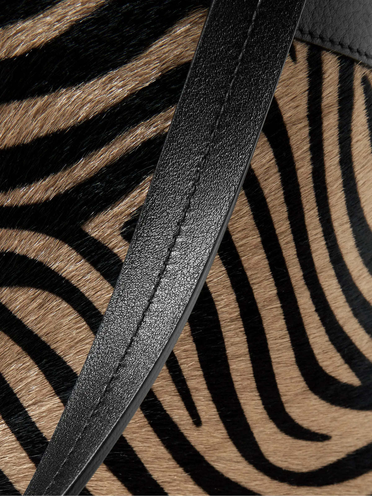 Loren Medium Textured-leather Trimmed Zebra-print Calf Hair Tote