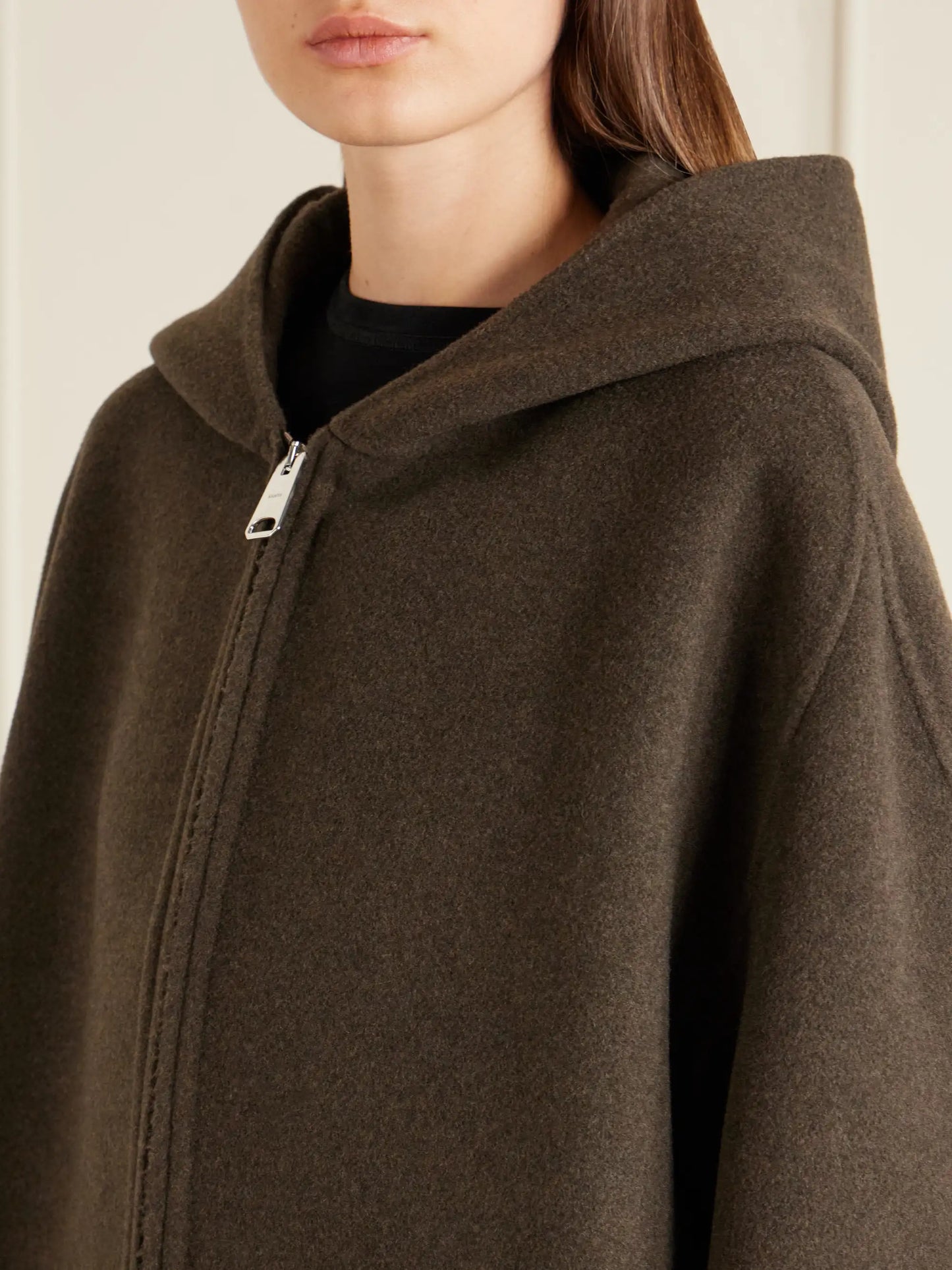 Dolem Hooded Wool Zip-up Jacket