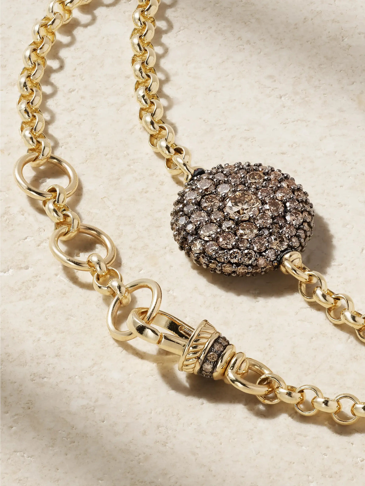 Pocket Watch Rhodium-plated, 14-karat Gold And Diamond Bracelet