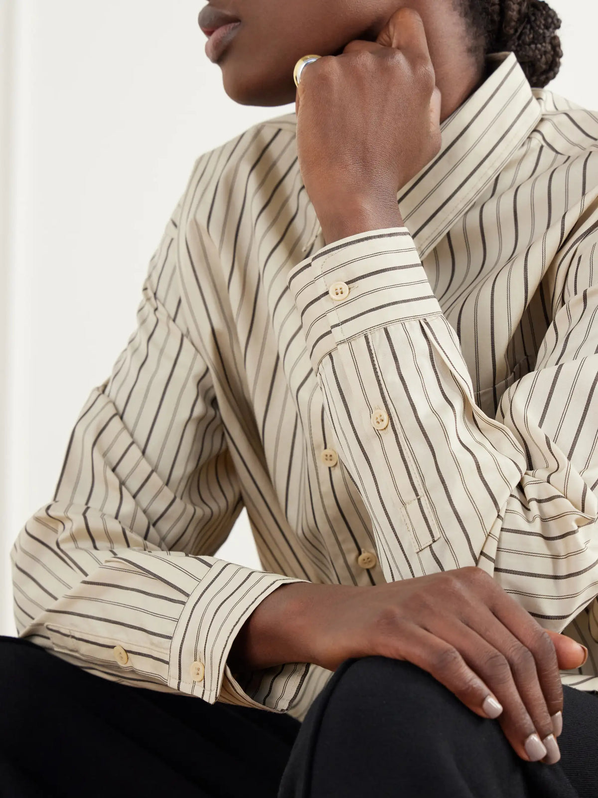 Jamie Haller The Essential Drop-tail Striped Cotton-poplin Shirt