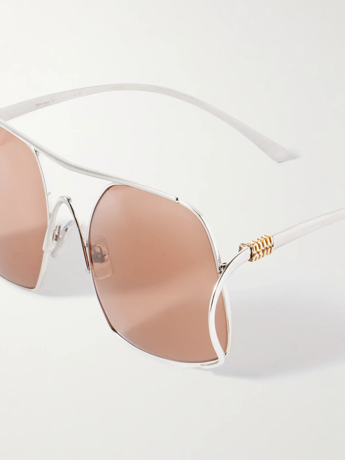 Square-frame Silver-tone Sunglasses