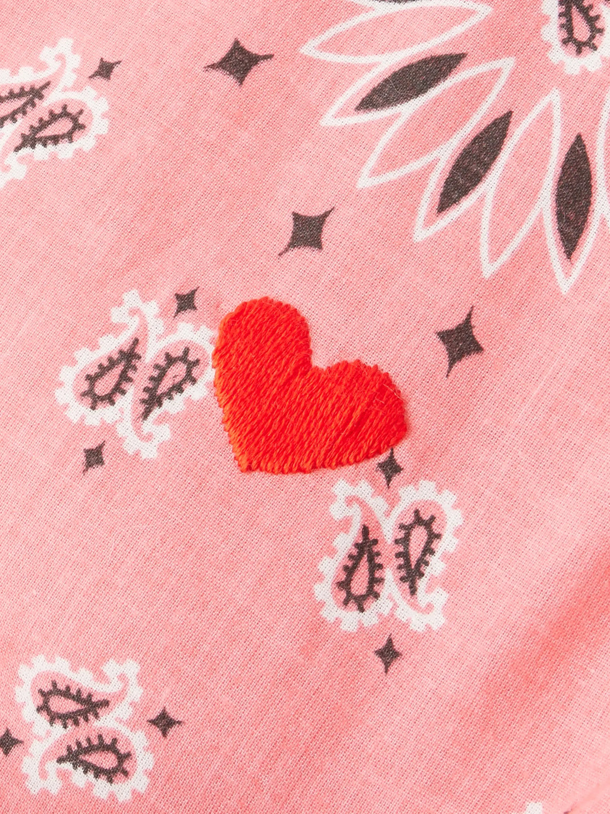 Coeur Vanity Embroidered Bandana-print Cotton Pouch