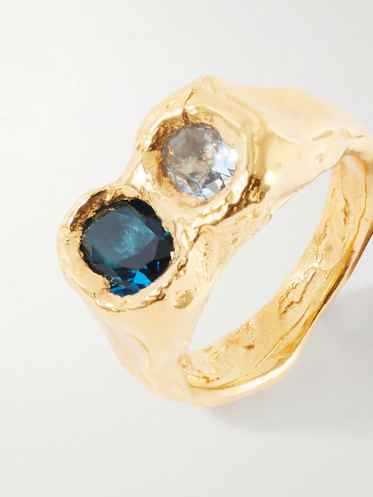 Buzo Gold-plated Sterling Silver Topaz And Cubic Zirconia Ring