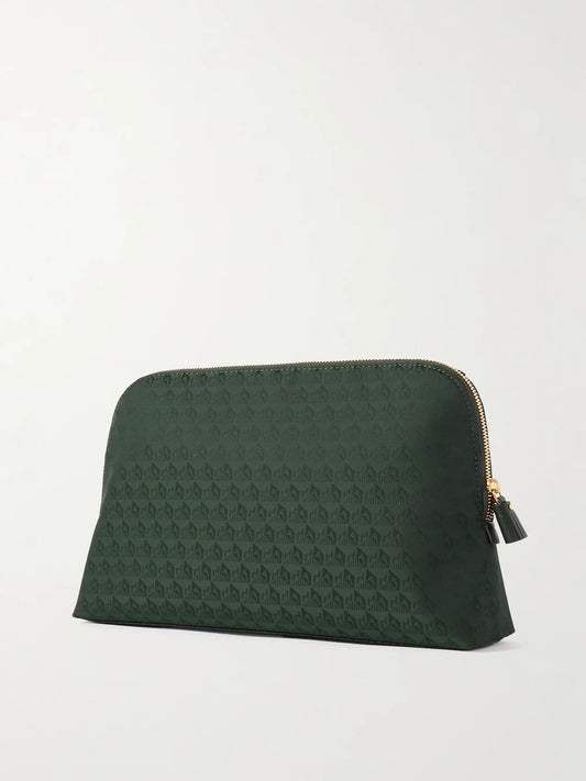 Lotions & Potions Leather-trimmed Econyl-jacquard Pouch