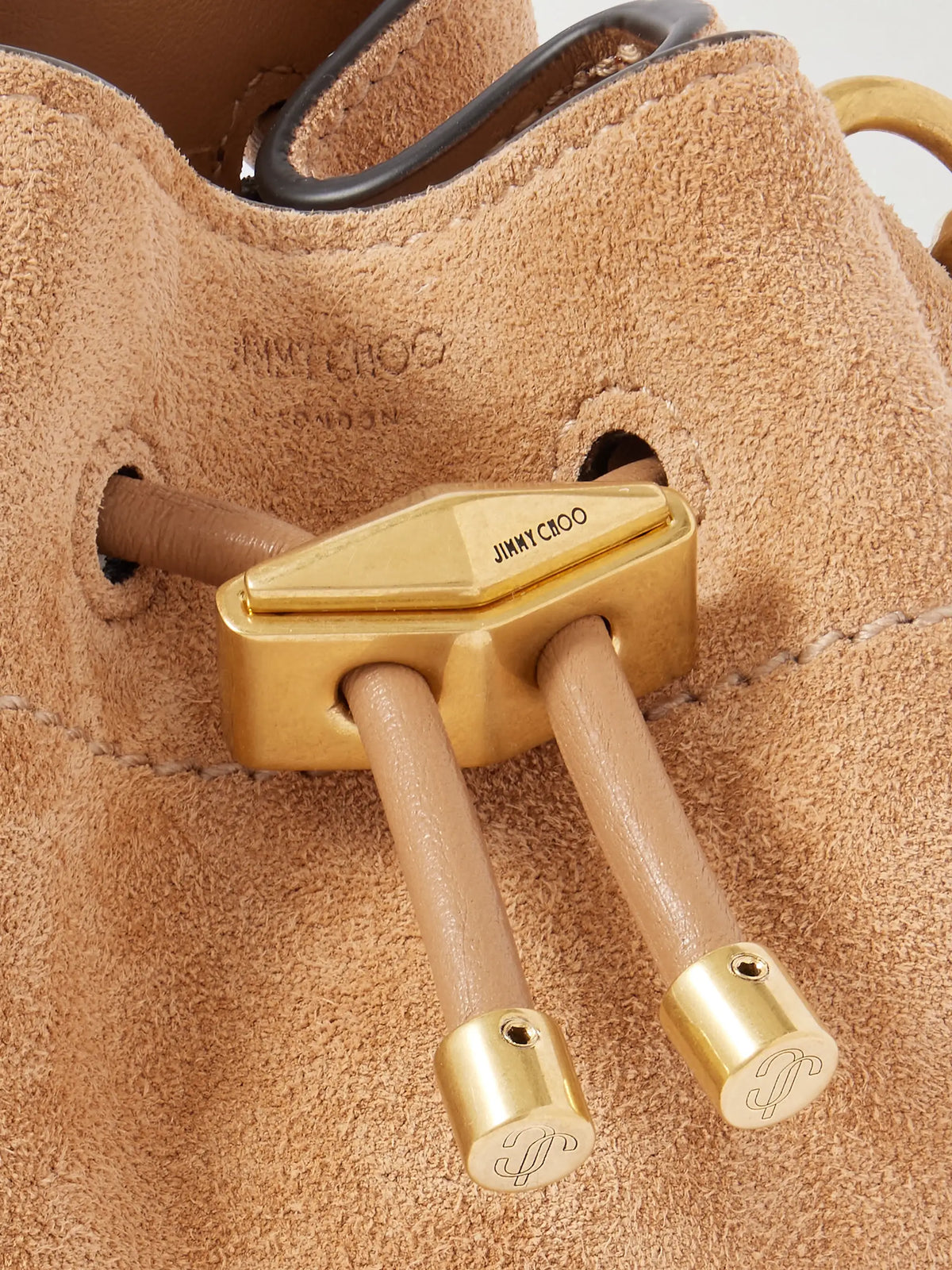 Cinch Small Leather-trimmed Suede Shoulder Bag