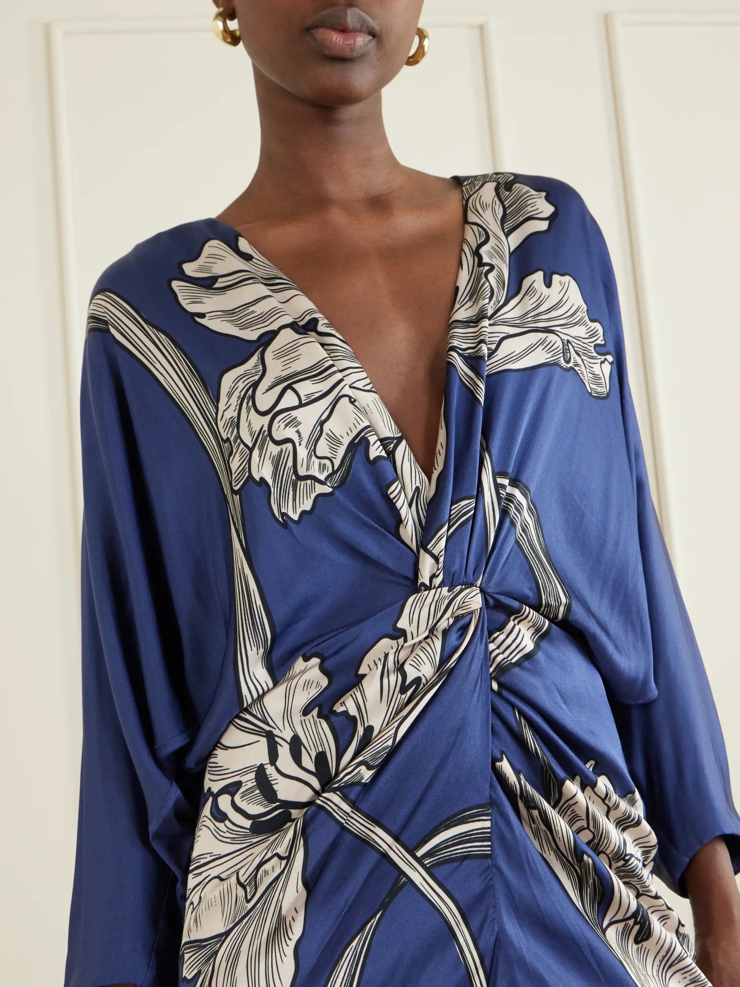 Olanna Printed Gathered Cotton Maxi Dress
