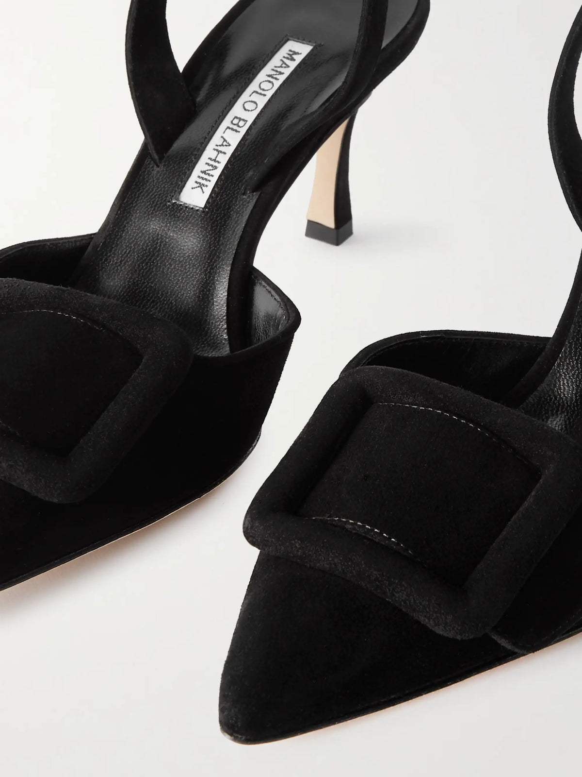 Maysli 70 Buckled Suede Slingback Pumps