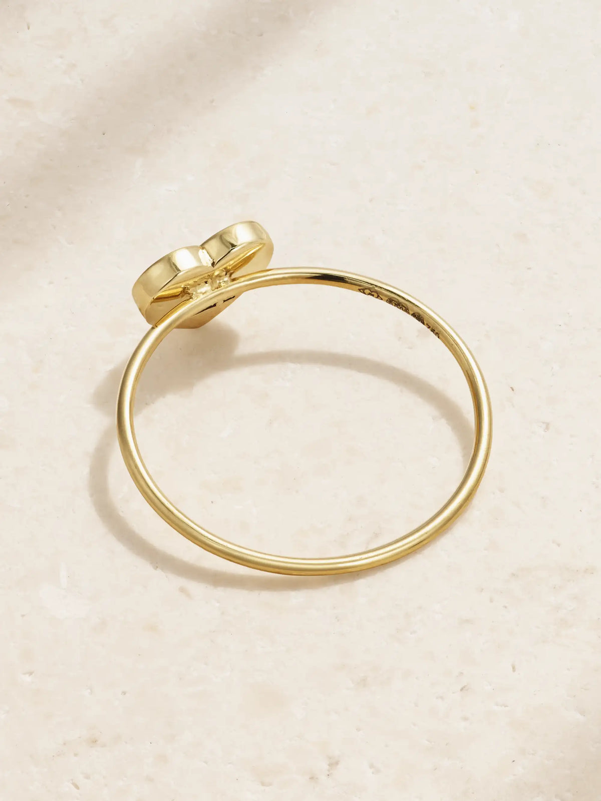Extra Small Heart 18-karat Gold Opal Ring