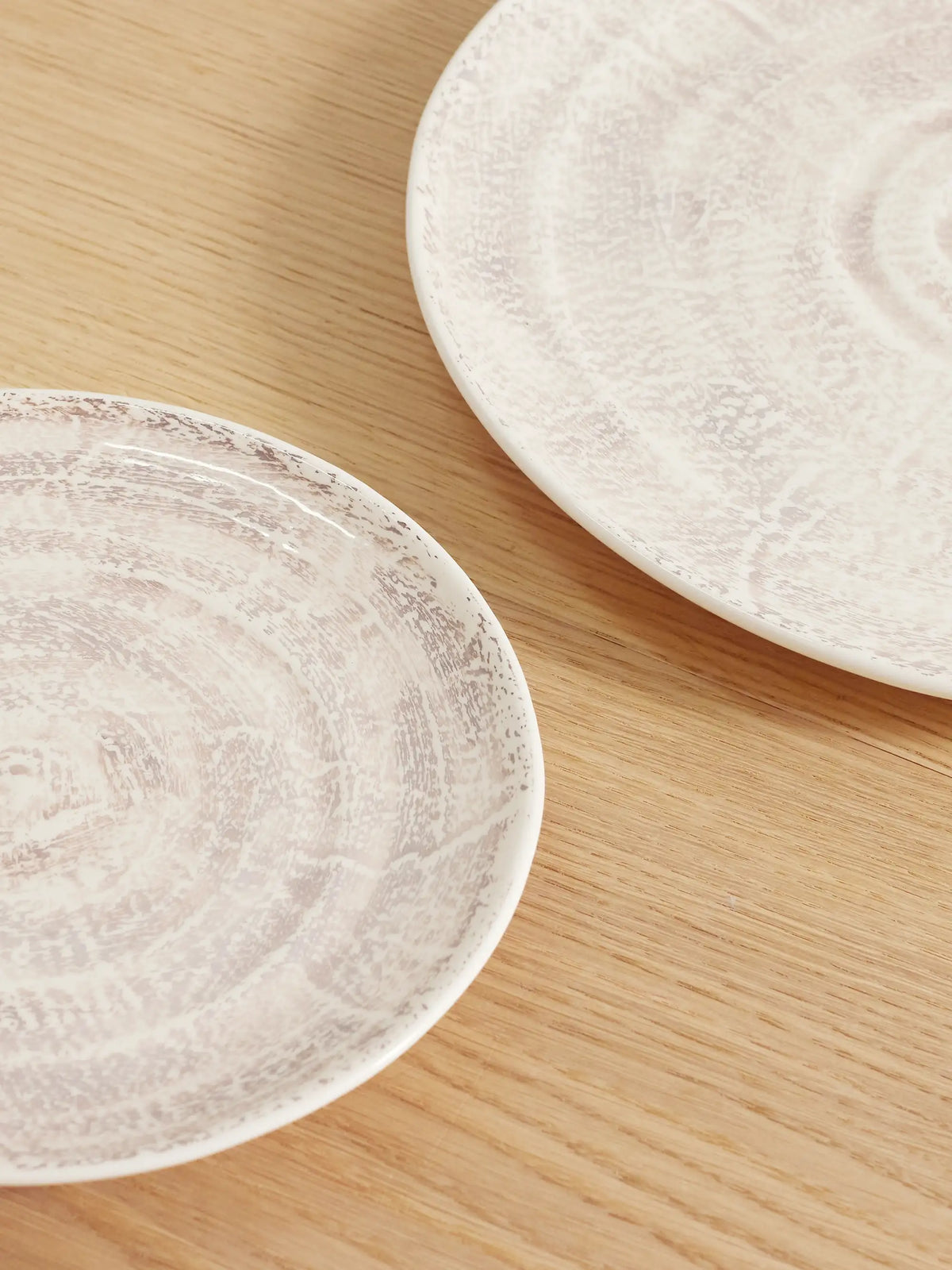 Set Of Two Glazed Ceramic Plates