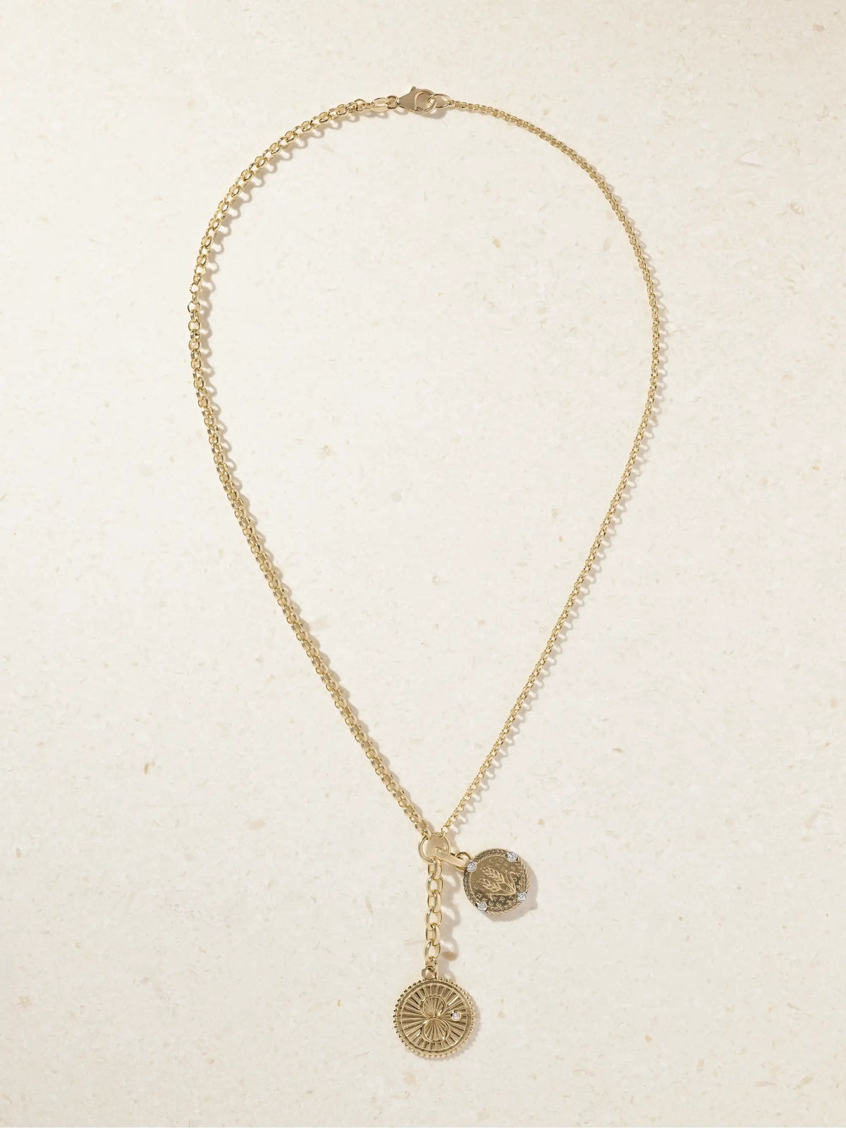 Karma + Infinite Gratitude + Medium Mixed Belcher 18-karat Gold Diamond Necklace