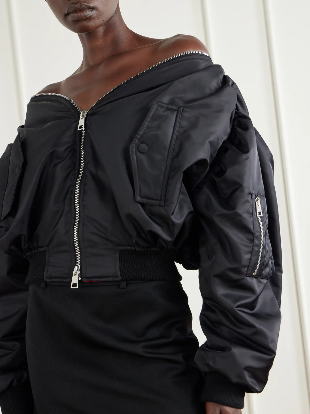 Givenchy Padded Off-the-shoulder Bomber Jacket