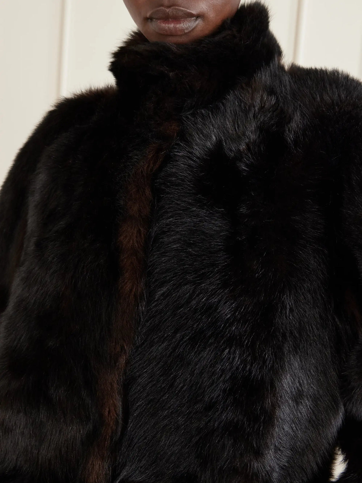 Nour Hammour Blaise Paneled Shearling Coat