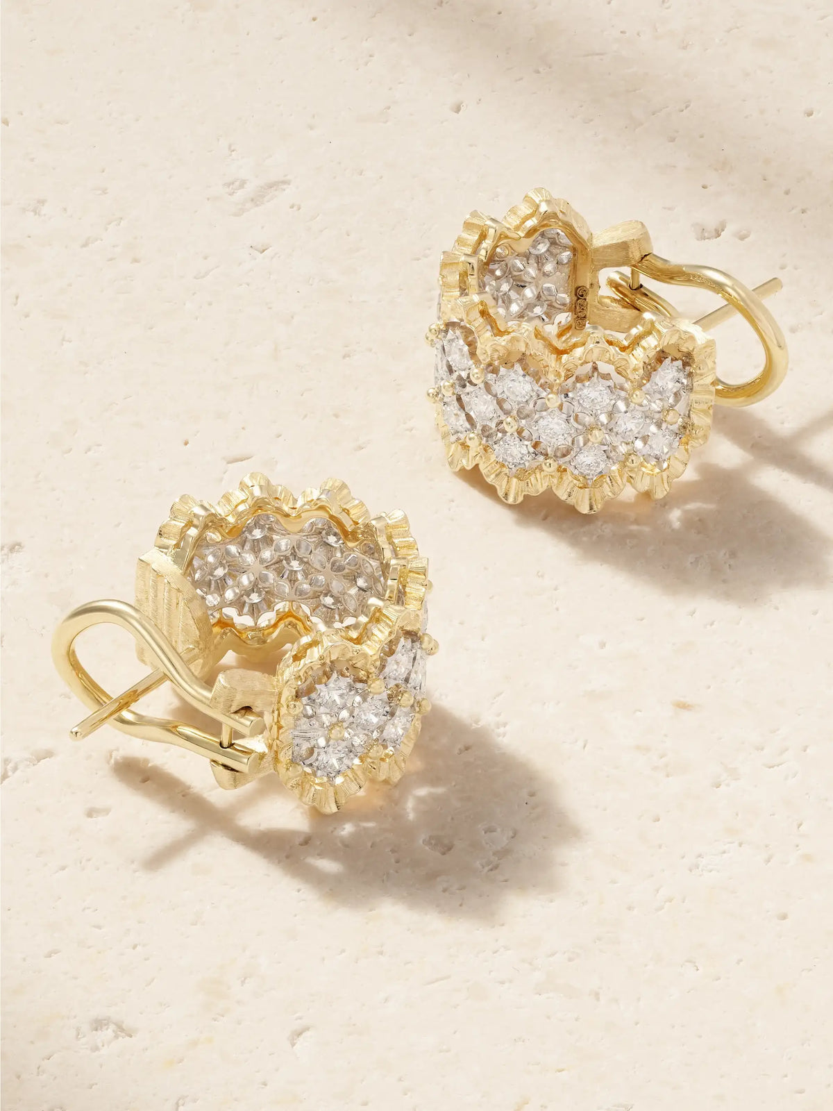 Rombi 18-karat Yellow And White Gold Diamond Earrings